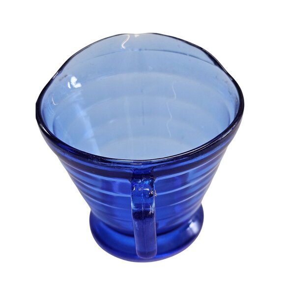 Moderntone Cobalt BLUE Depression Hazel Atlas Glass CREAMER Small Pitcher - Picture 3 of 7